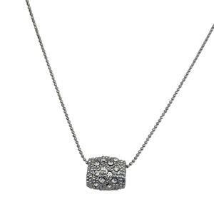 NWT! Faceted Crystal Sliding Pendant On A Silver Chain Lobster Claw Closure K105